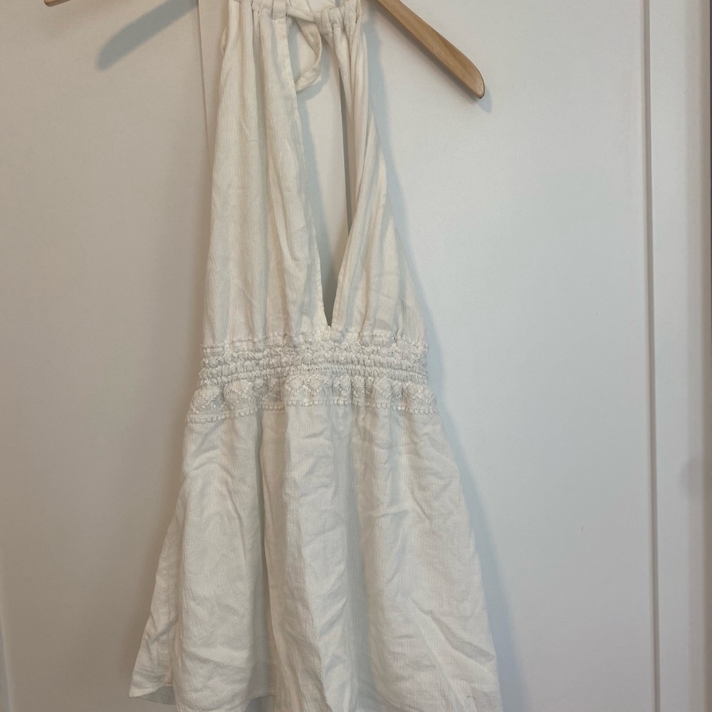 White backless romper